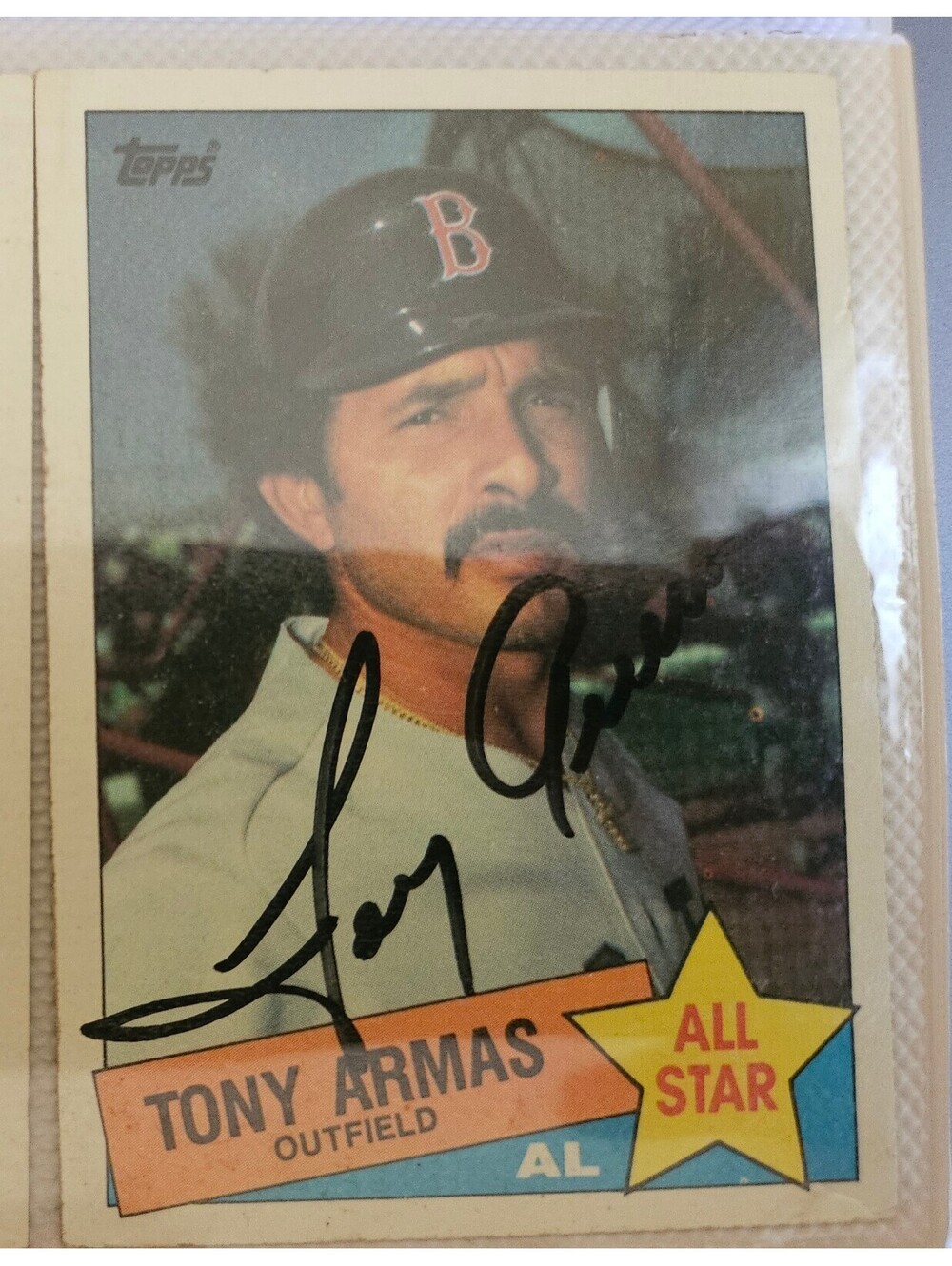 TONY ARMAS hand Signed 1985 Topps Card autograph RED SOX